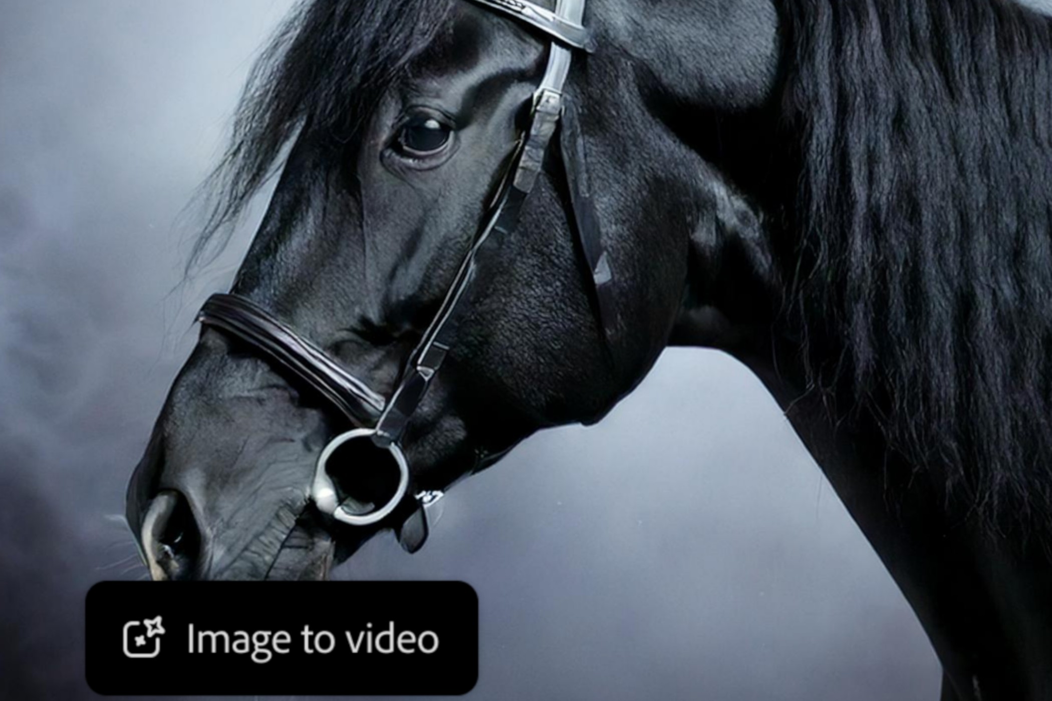 Adobe Firefly Image to Video featuring Horse in Fog