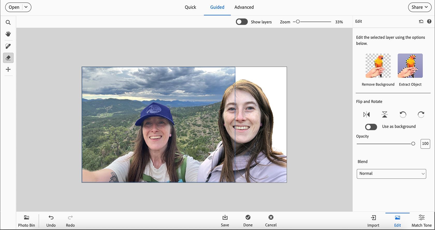 Adobe Photoshop Elements Combine Photos Tool