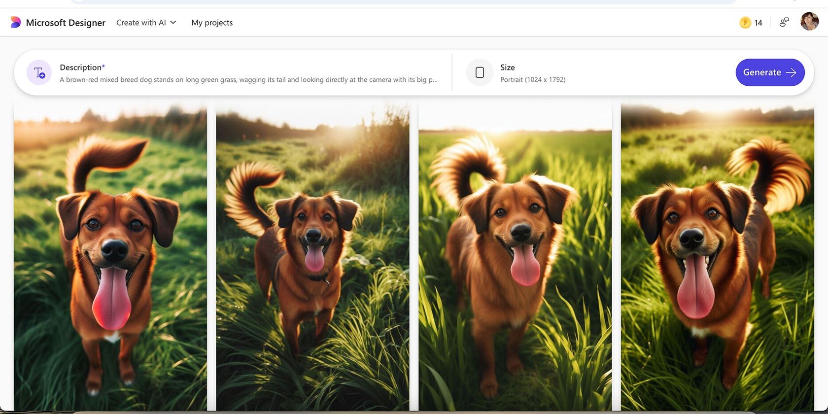 Ảnh chân dung chó được tạo bởi Microsoft Designer