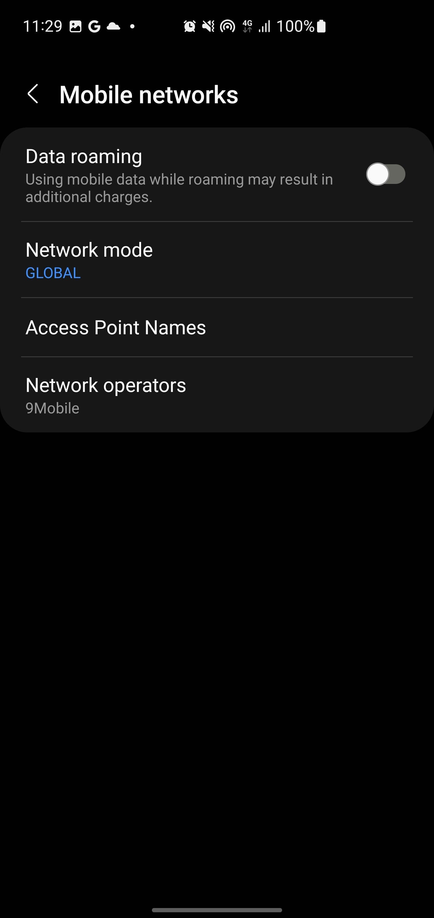 Ảnh chụp màn hình Cài Đặt Kết Nối Di Động Trên Điện Thoại Samsung
