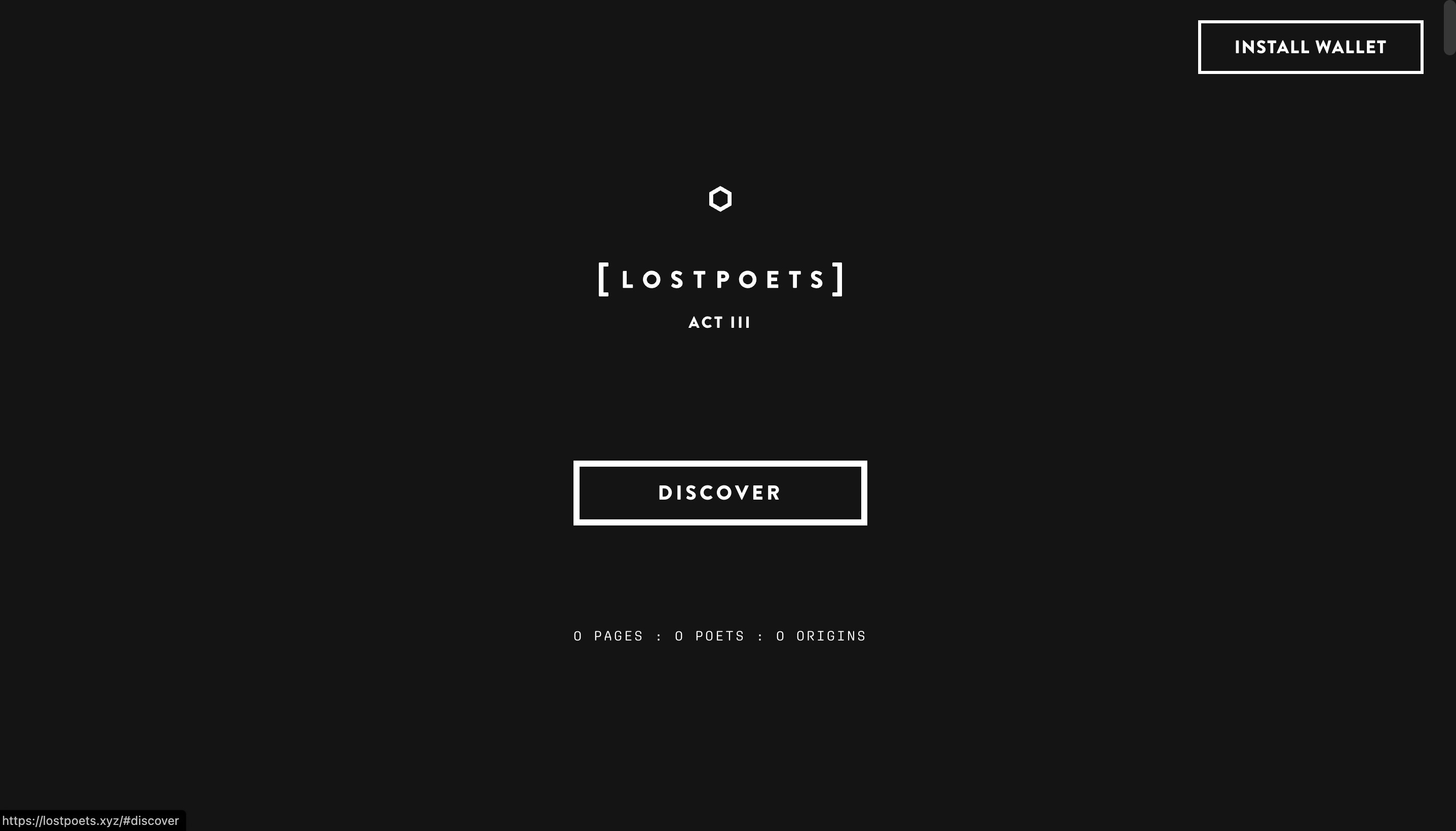 Ảnh chụp màn hình trang chủ trang web Lost Poets