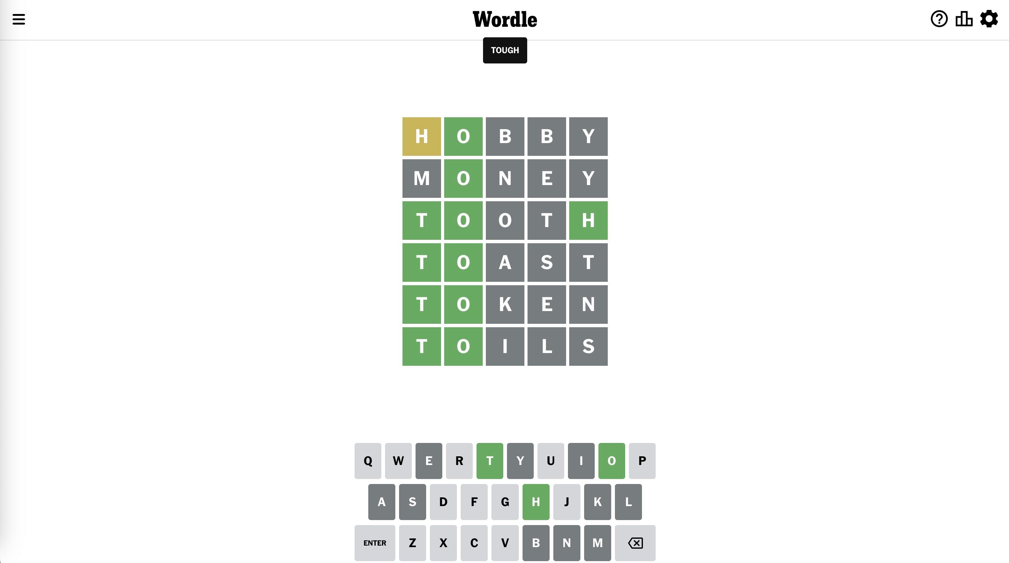 Ảnh chụp màn hình trò chơi đoán chữ Wordle