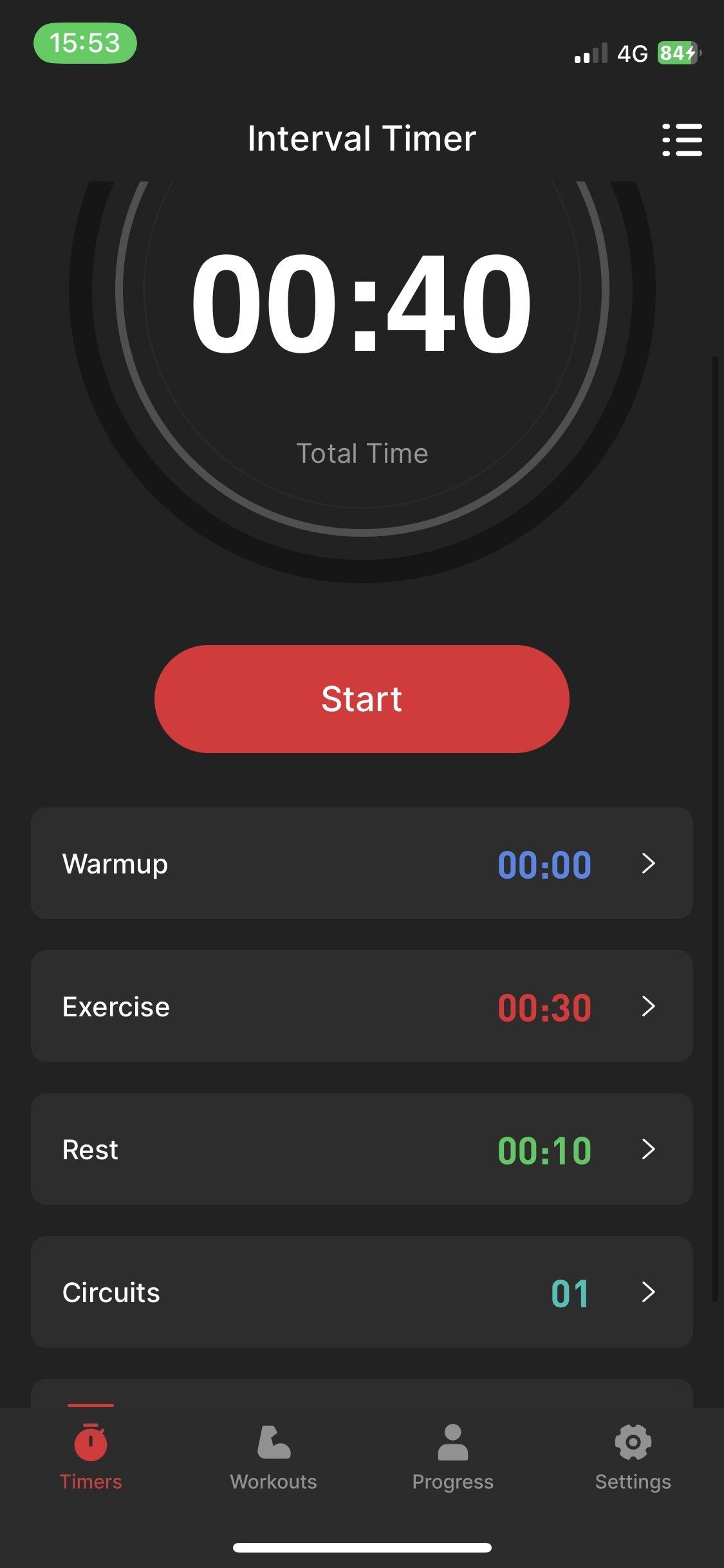 Ảnh chụp màn hình ứng dụng HIIT Workouts - bộ đếm giờ khoảng cách