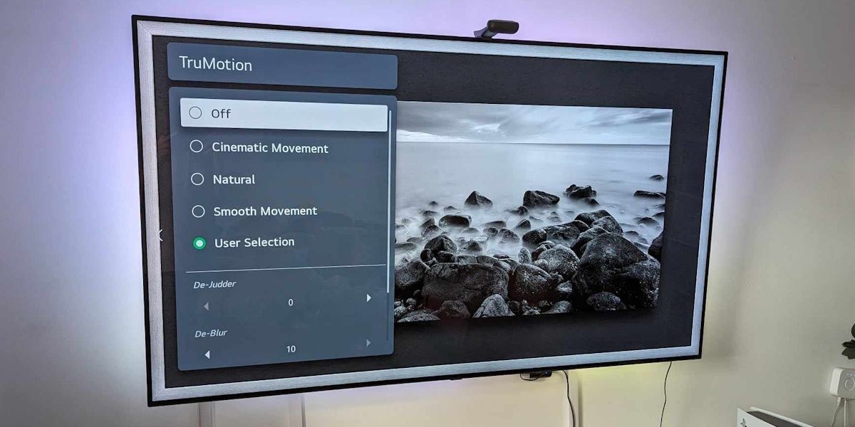 Ảnh của menu cài đặt LG TruMotion