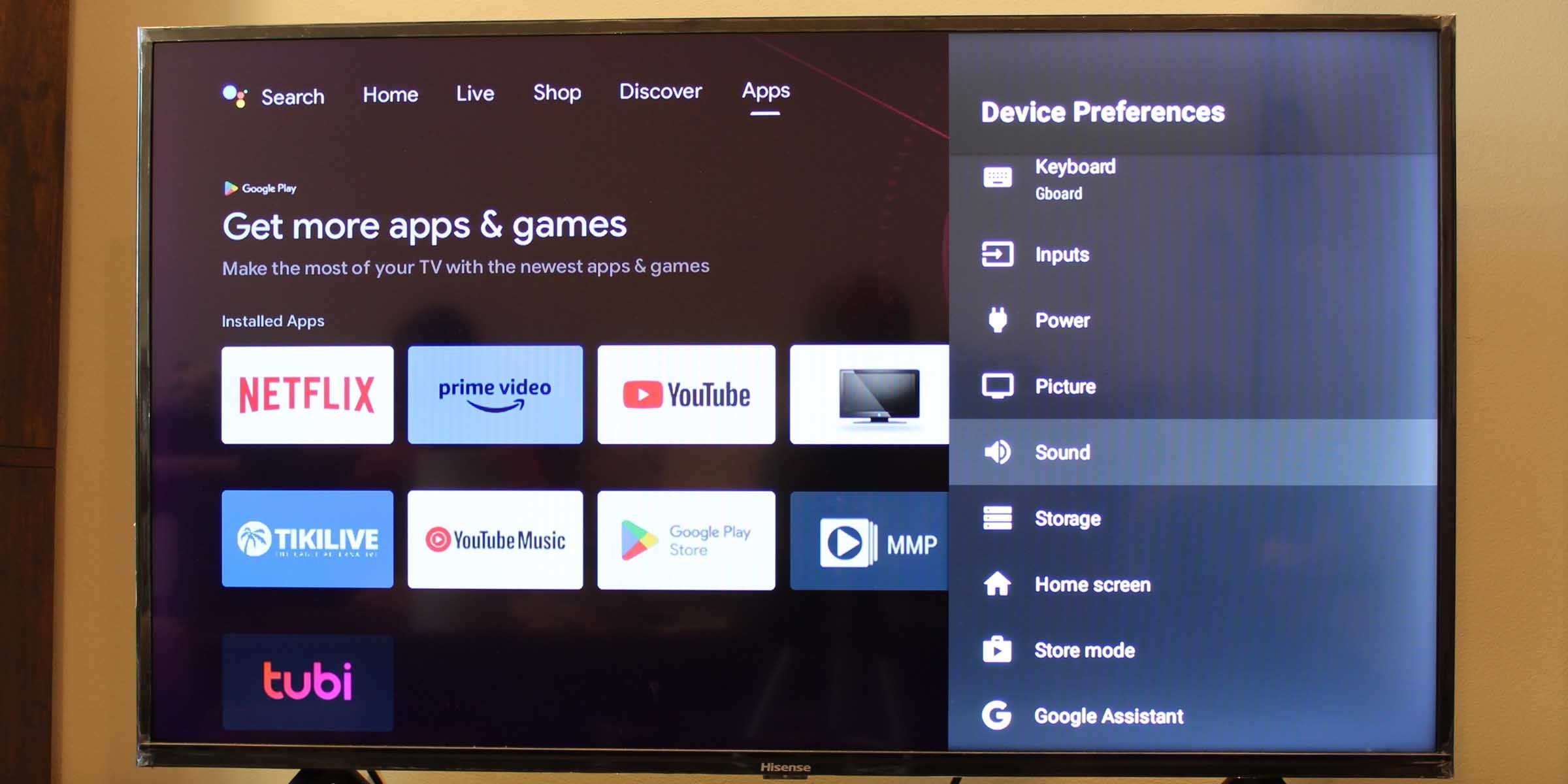 Ảnh hiển thị cài đặt Âm thanh trên TV thông minh Android