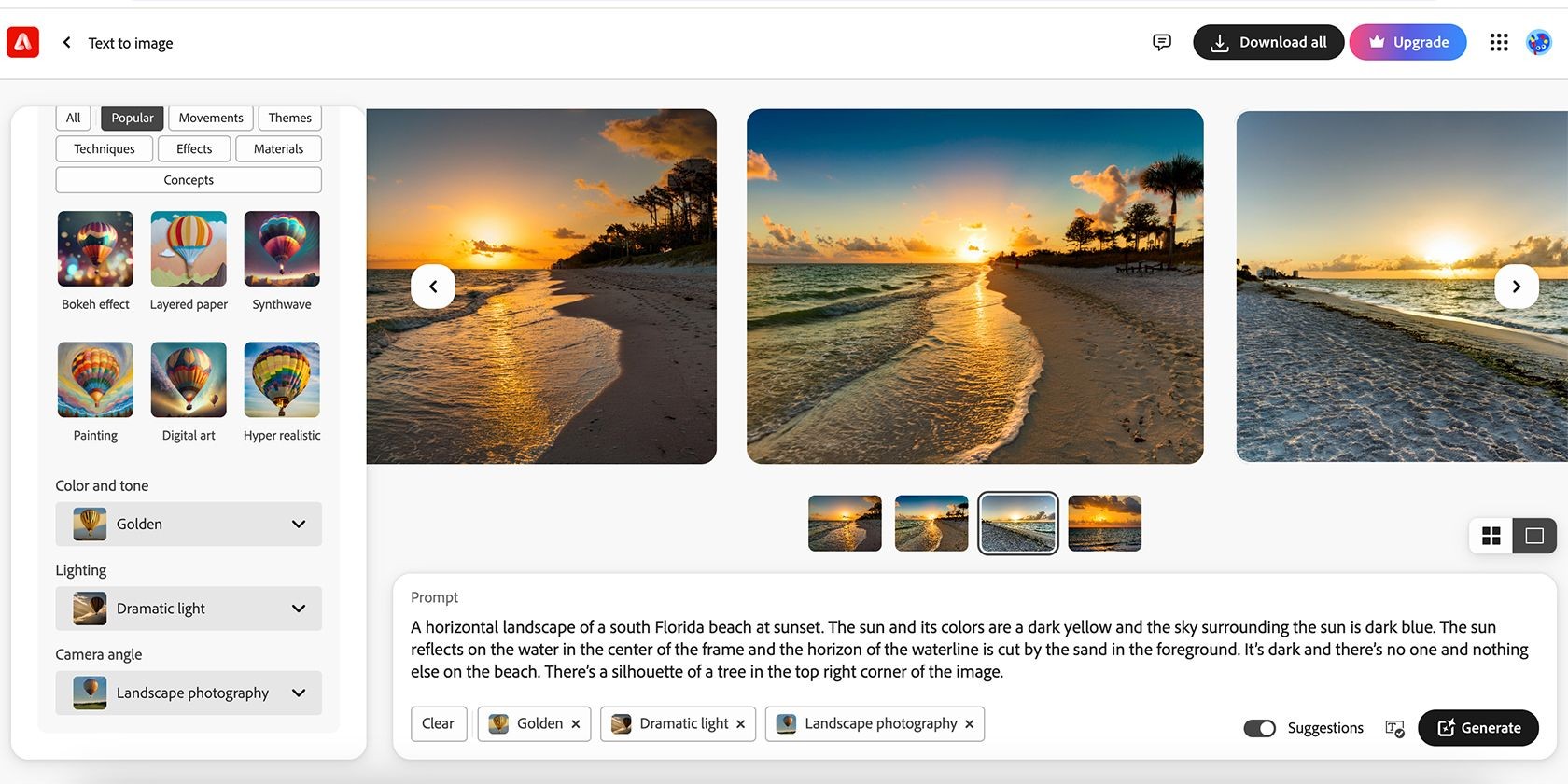 Ảnh phong cảnh được tạo bởi Adobe Firefly