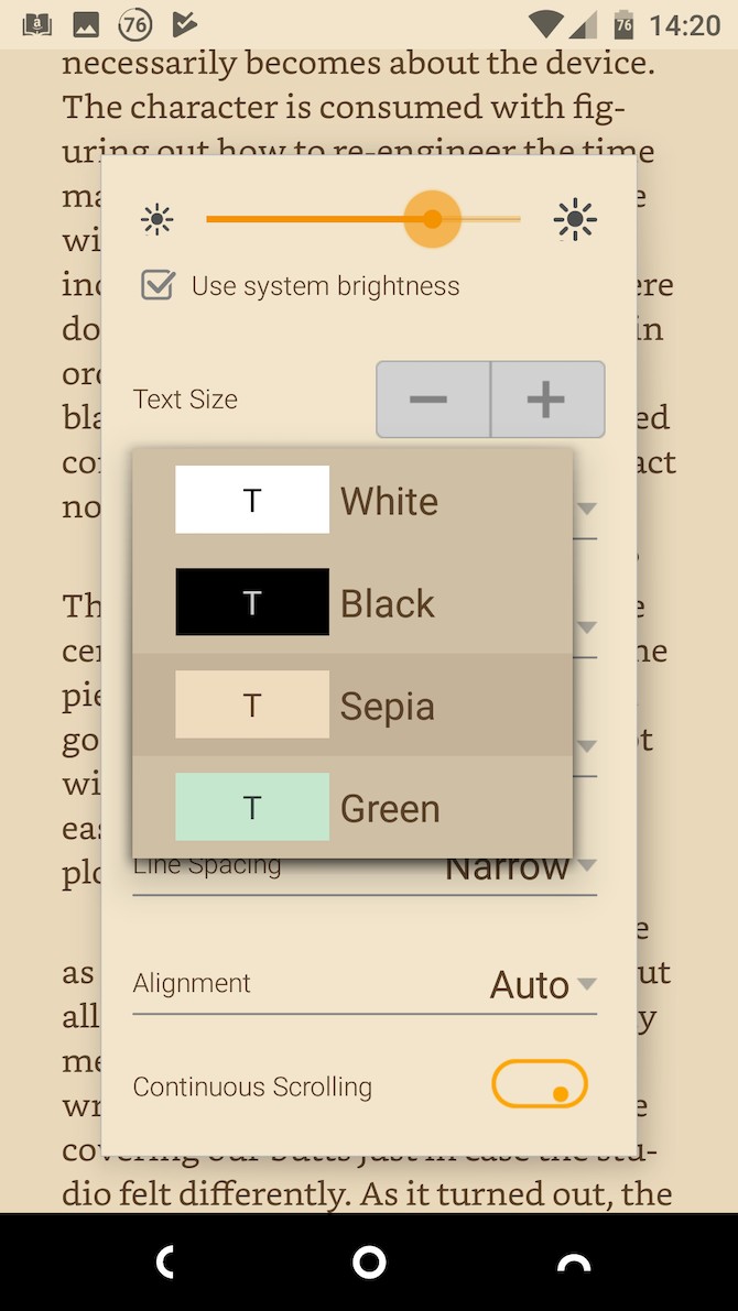 Ánh sáng xanh trên Kindle