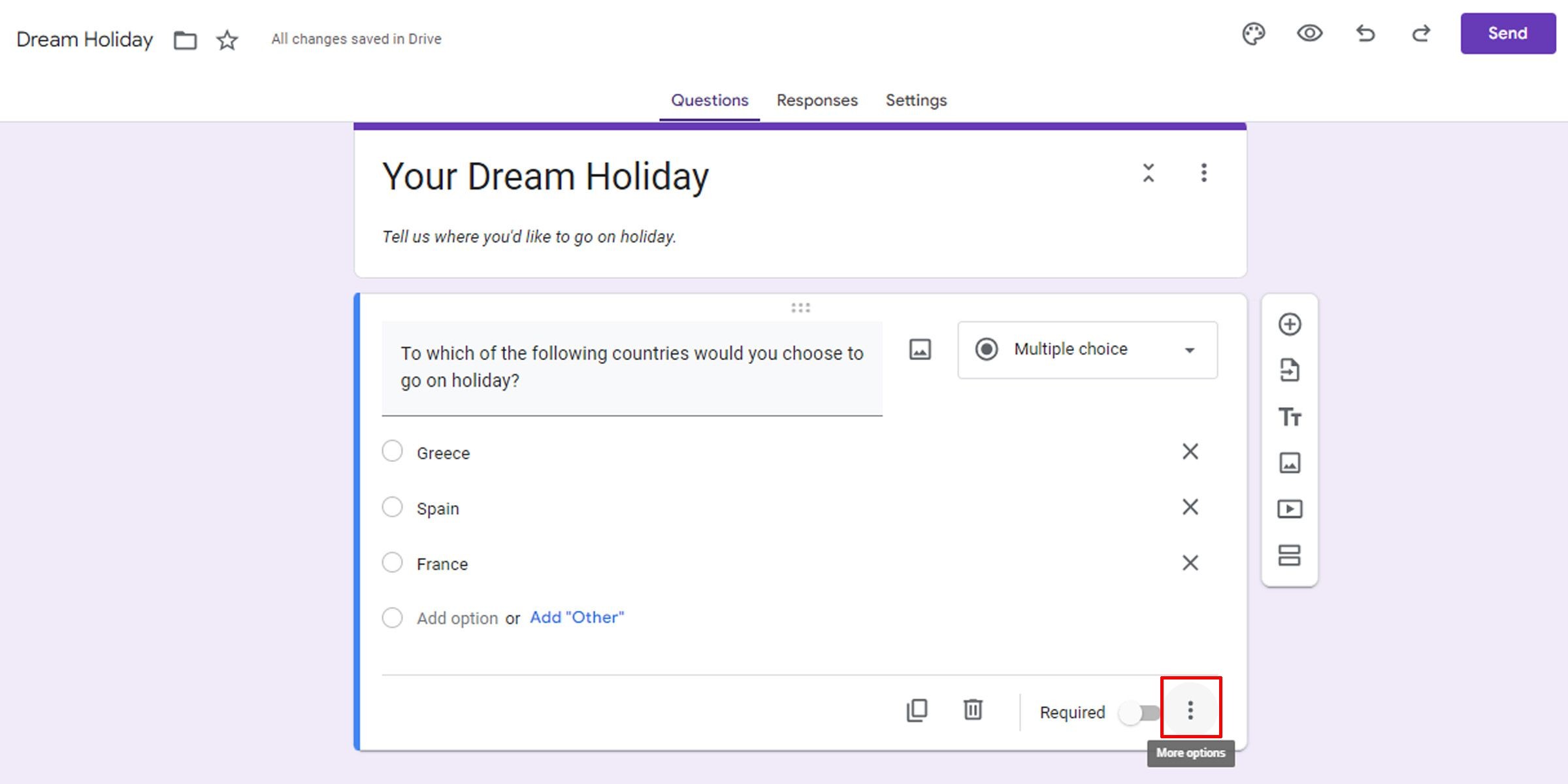 Áp dụng logic phân nhánh trong Google Forms