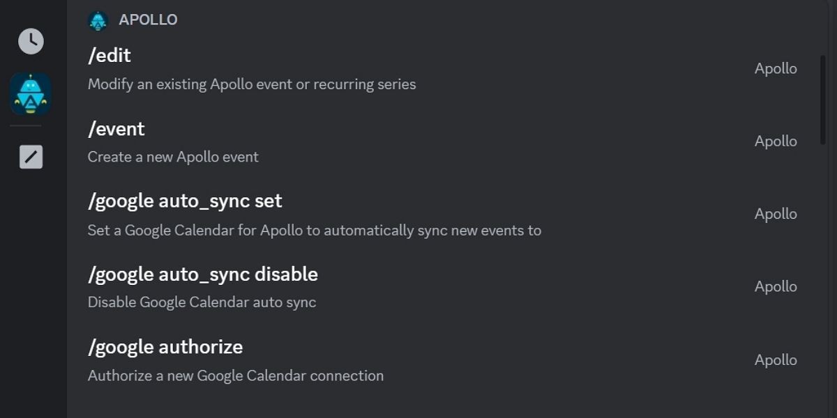 Apollo bot trên Discord