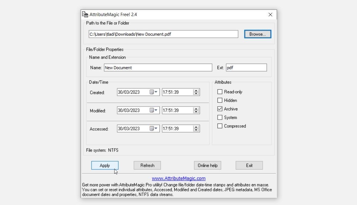 AttributeMagic trên Windows