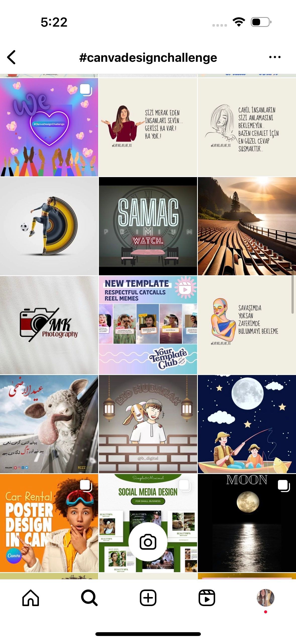 Bài đăng Instagram về thử thách của Canva