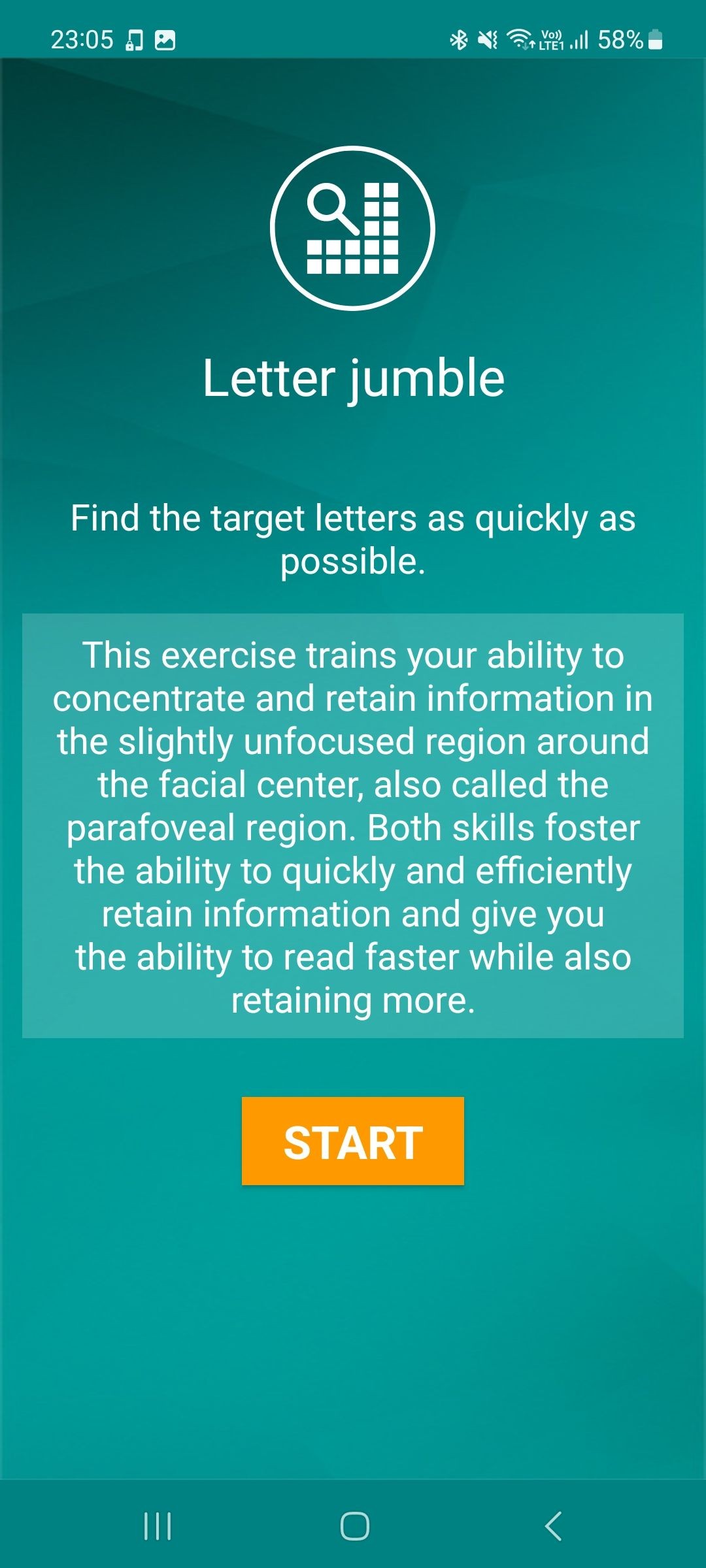 Bài tập xáo trộn chữ cái trong Reading Trainer
