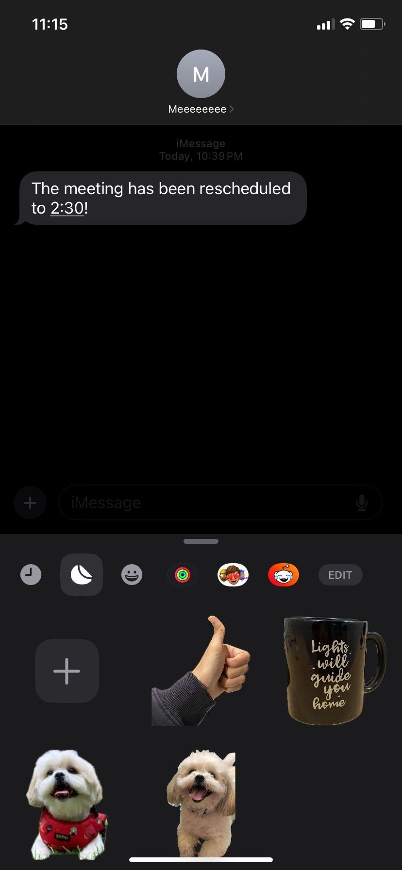 bàn phím Stickers iMessage mở