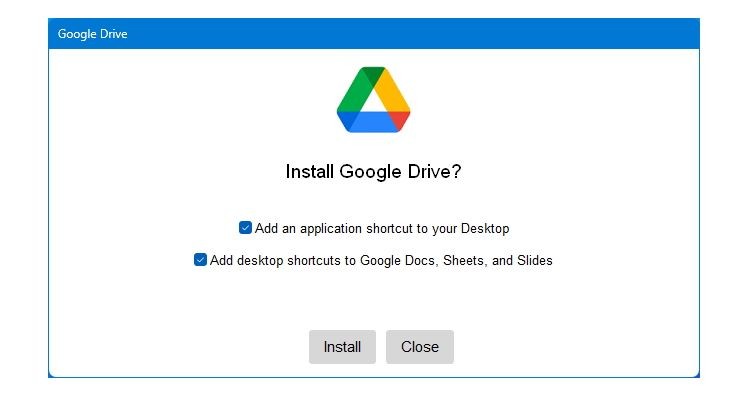 Bản xem trước cài đặt Drive cho máy tính