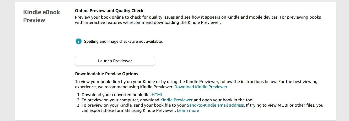 Bản Xem Trước Sách Điện Tử Kindle trên KDP