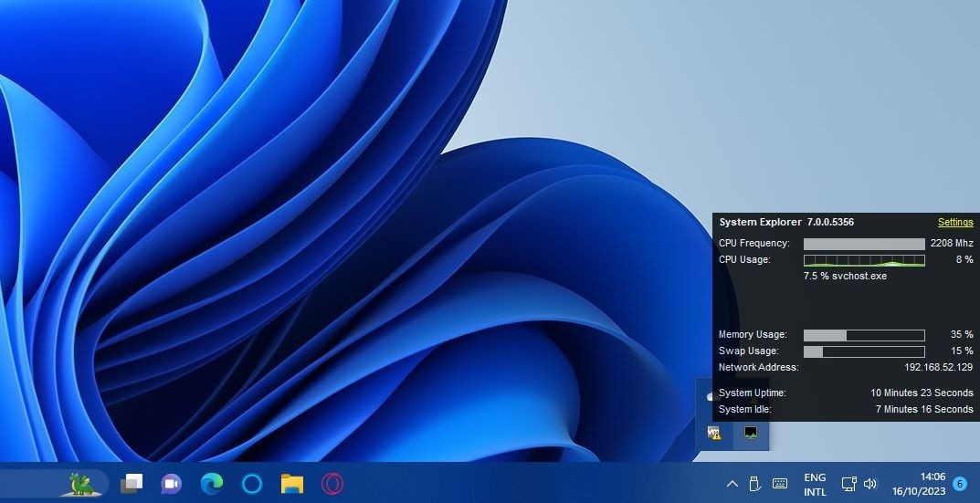Bảng sử dụng tài nguyên của System Explorer