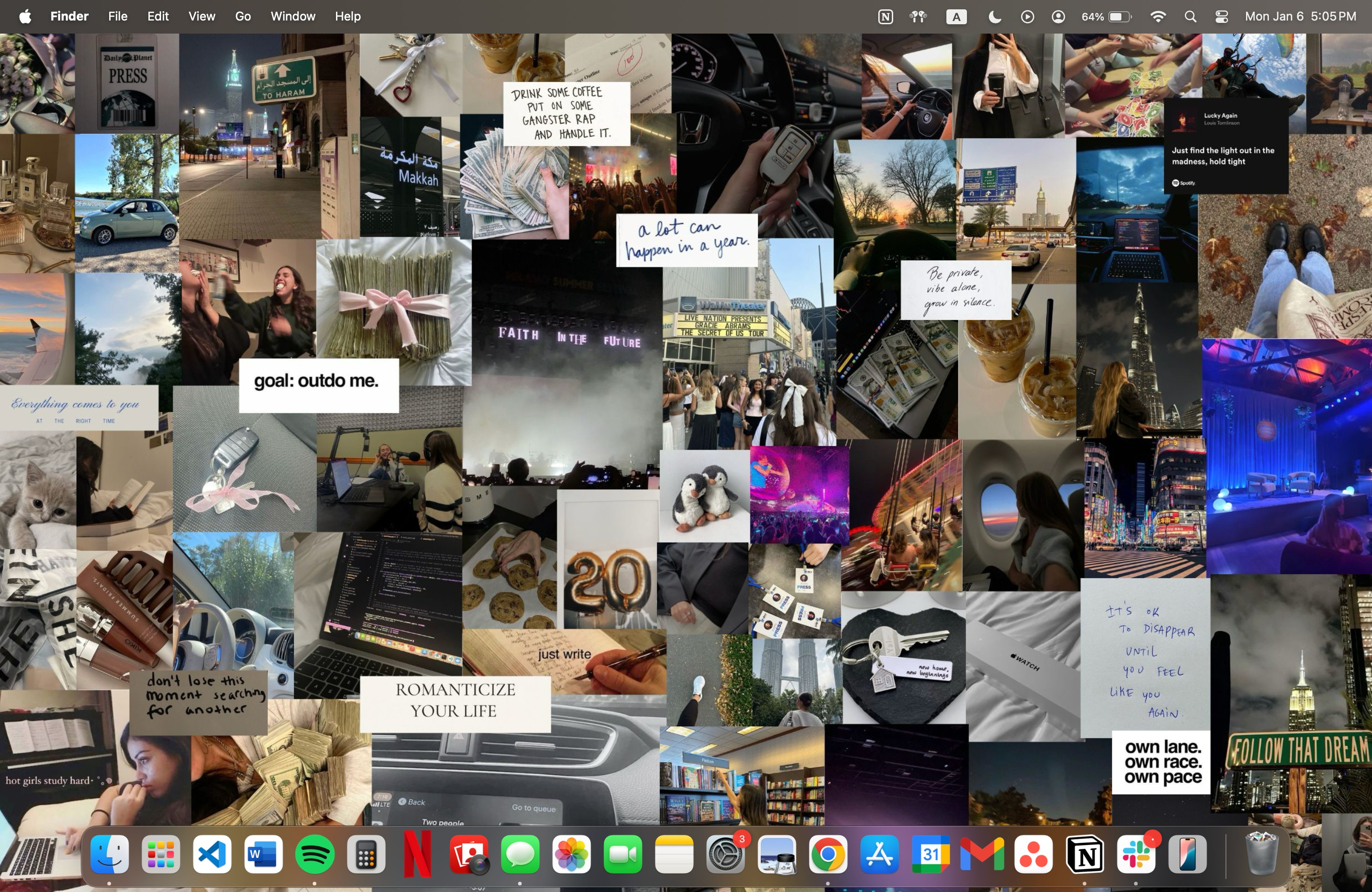 Bảng tầm nhìn được đặt làm hình nền trên MacBook