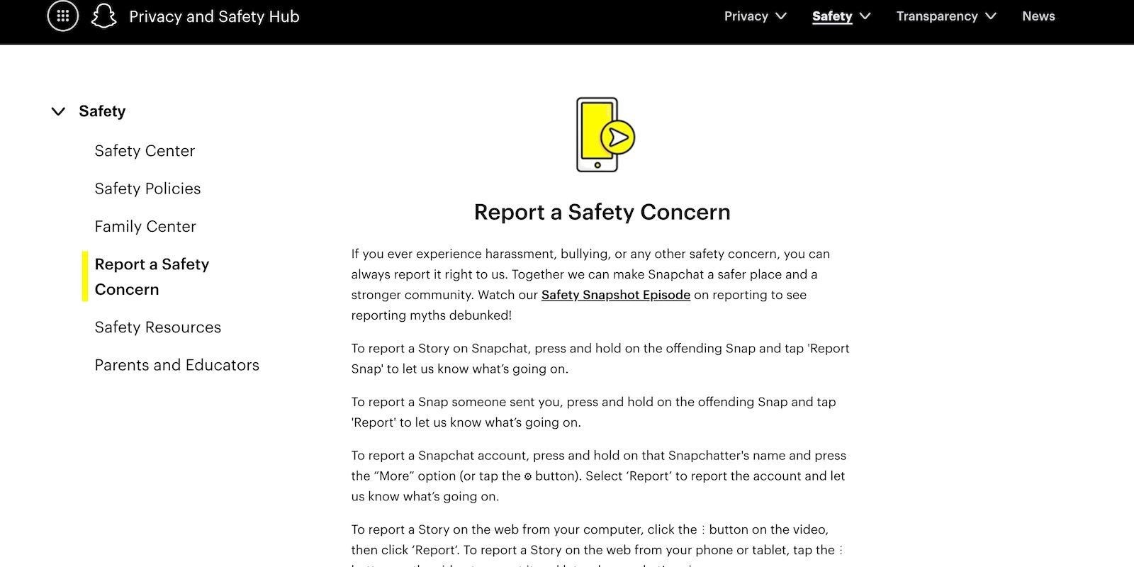 Báo Cáo Về Vấn Đề An Toàn Trên Snapchat