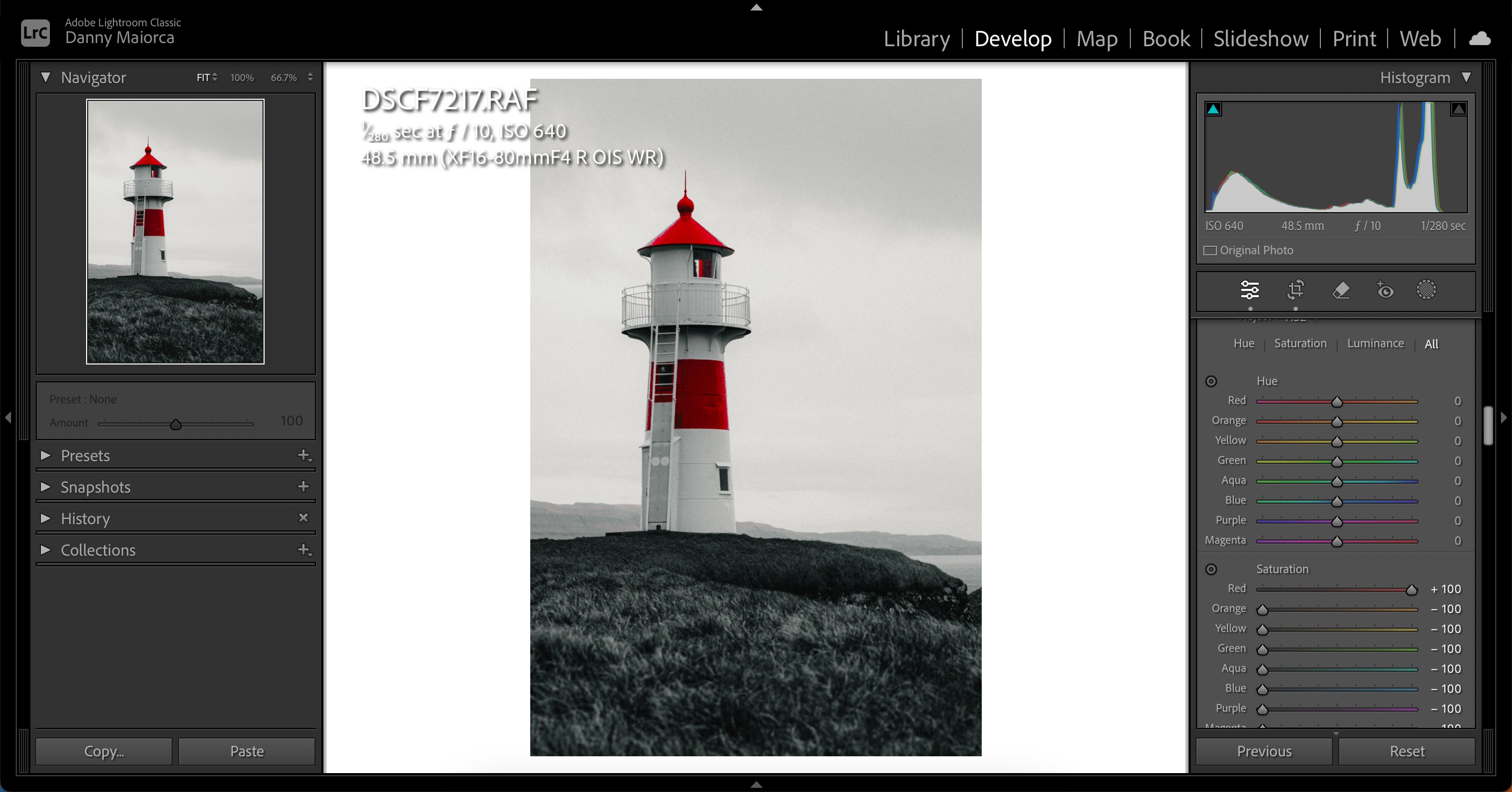 Bão hòa chỉ một màu trong Lightroom