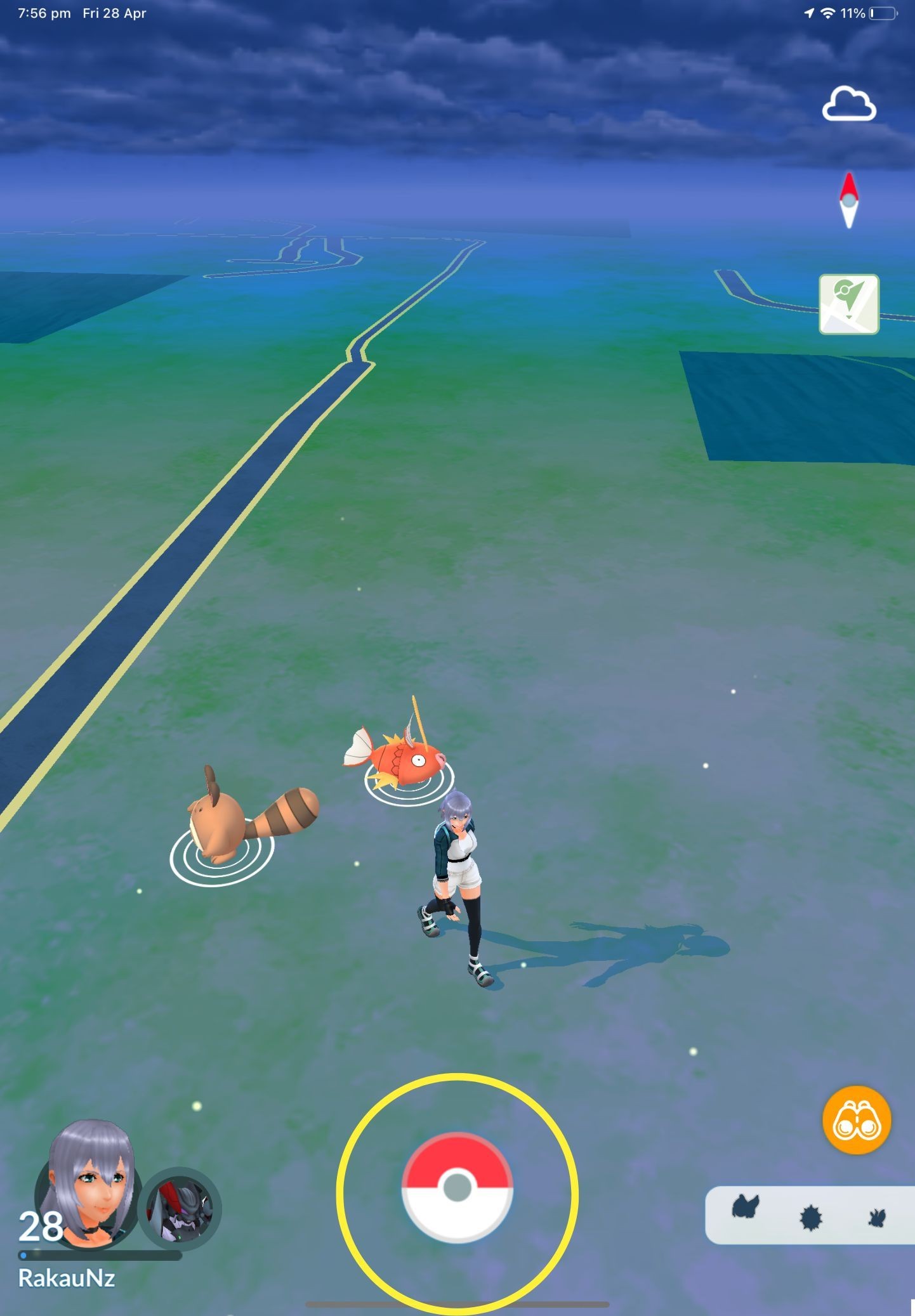 Biểu tượng PokéBall trên màn hình chính của Pokémon GO