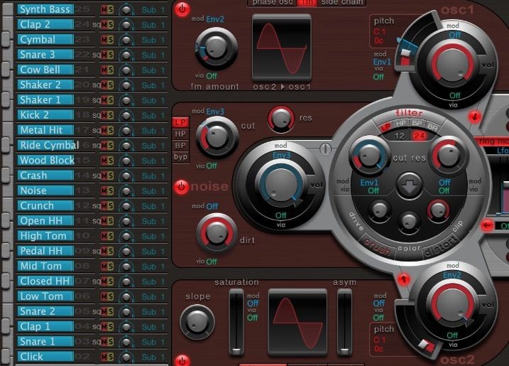 Bộ dao động trong Ultrabeat Drum Machine
