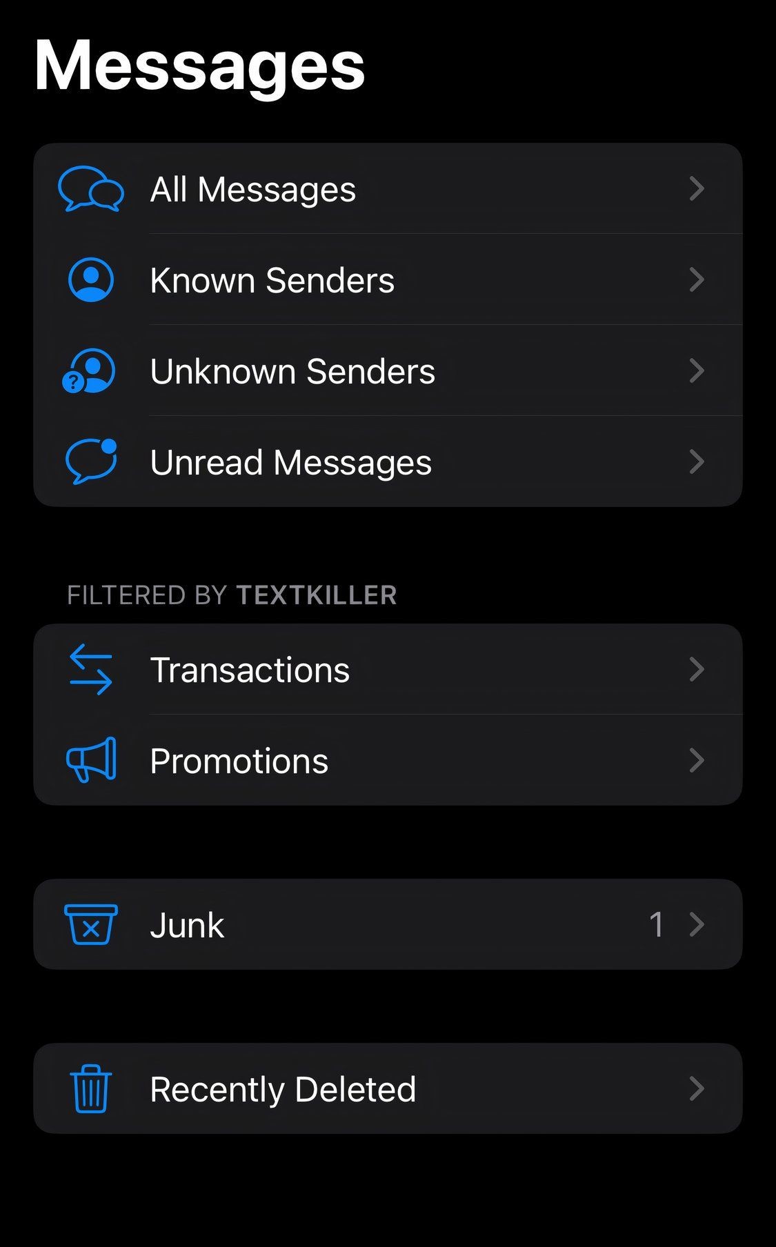 Bộ lọc tin nhắn trên ứng dụng Messages