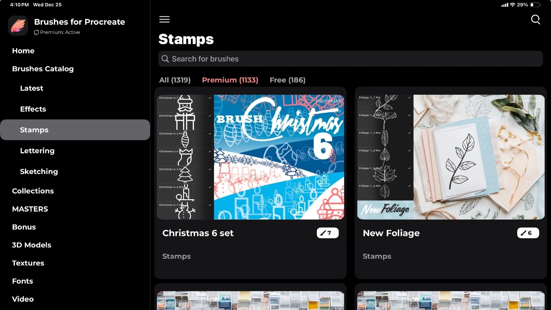 Bộ sưu tập con tem tải xuống từ chương trình Procreate