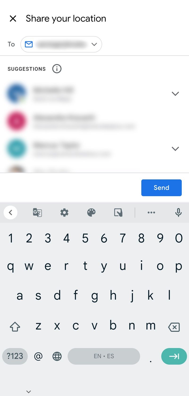 Bước cuối cùng của việc chia sẻ vị trí trong Google Maps