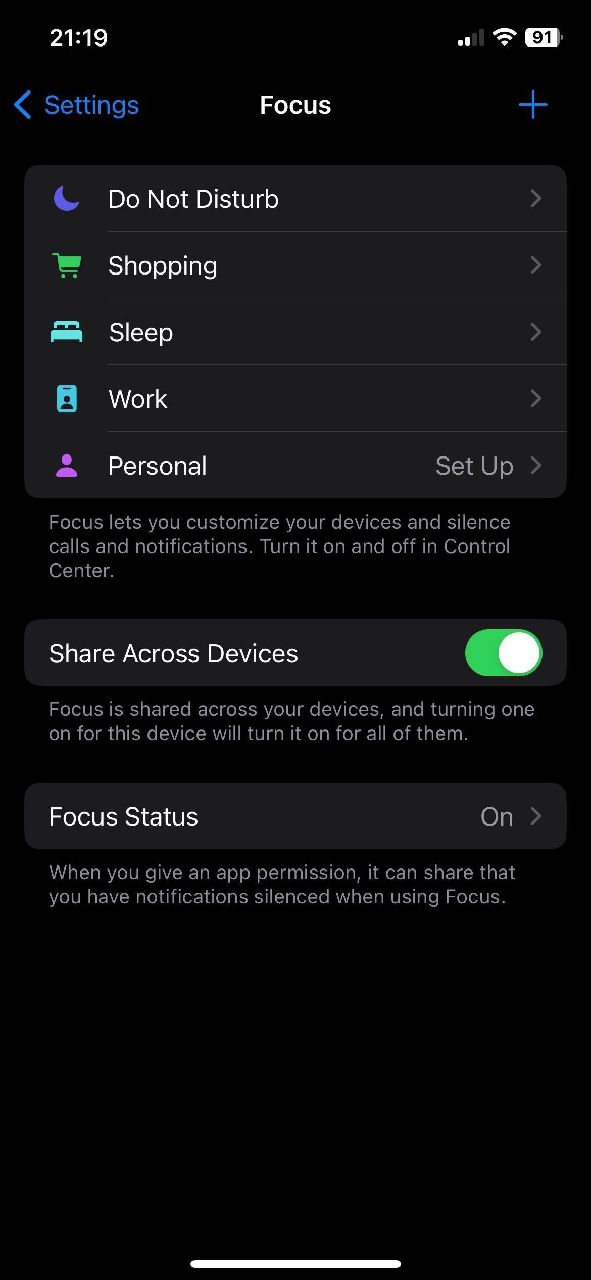 Các bước kích hoạt Focus đồng bộ trên iPhone