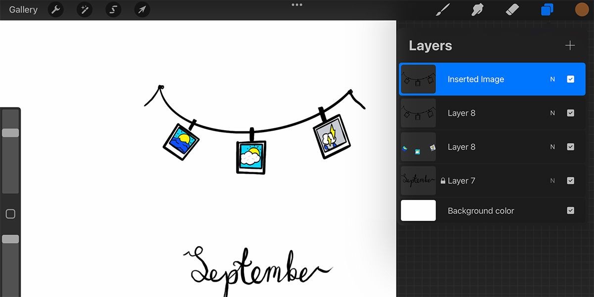Các lớp trong Procreate với một lớp đã nhân đôi.