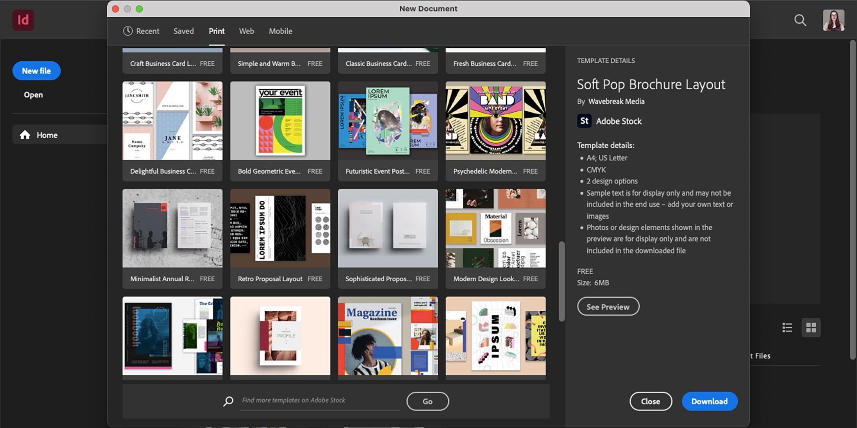 Các mẫu InDesign