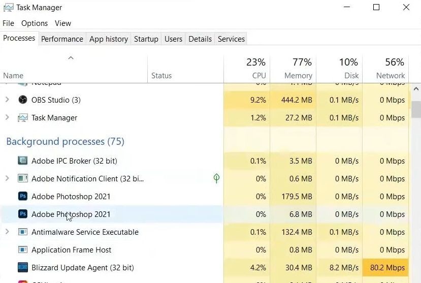Các quá trình của Adobe Photoshop