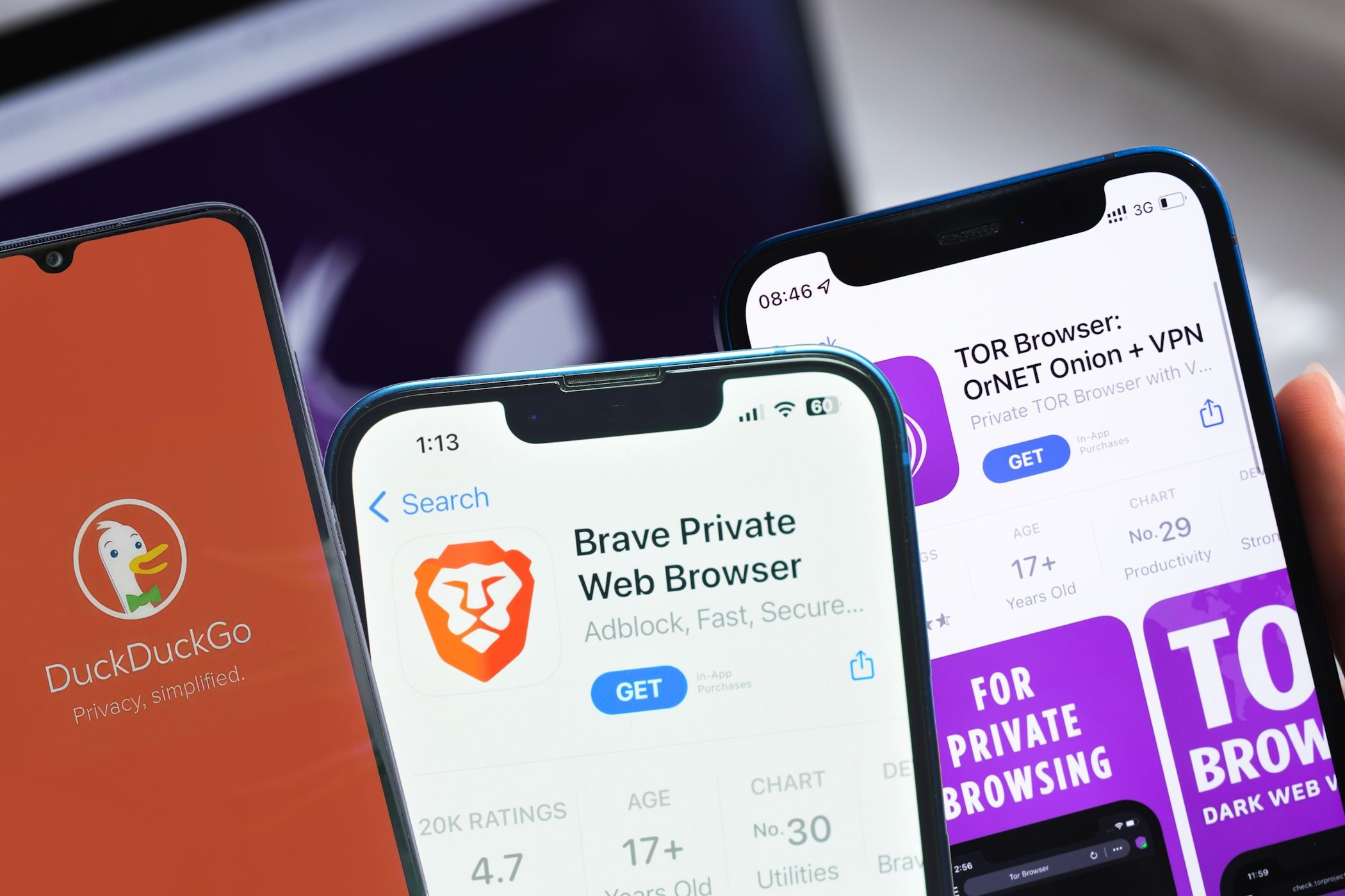 Các trình duyệt web riêng tư trên màn hình điện thoại thông minh