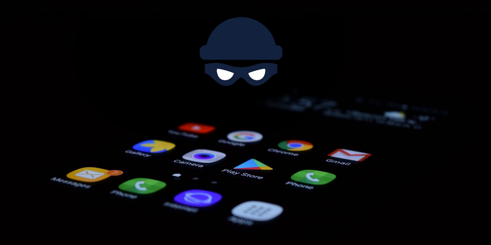 Các ứng dụng trên Android với biểu tượng hacker lơ lửng phía trên