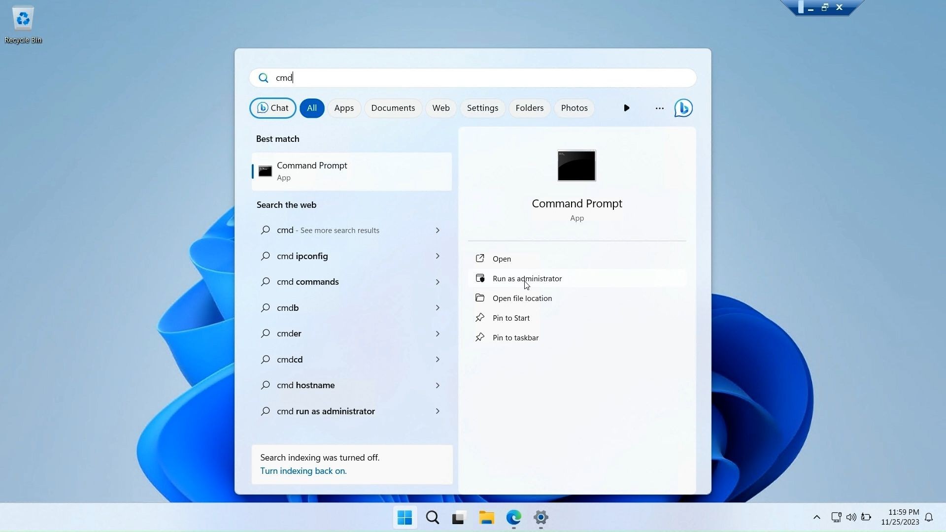 Cách chạy Command Prompt với quyền quản trị viên trên Windows