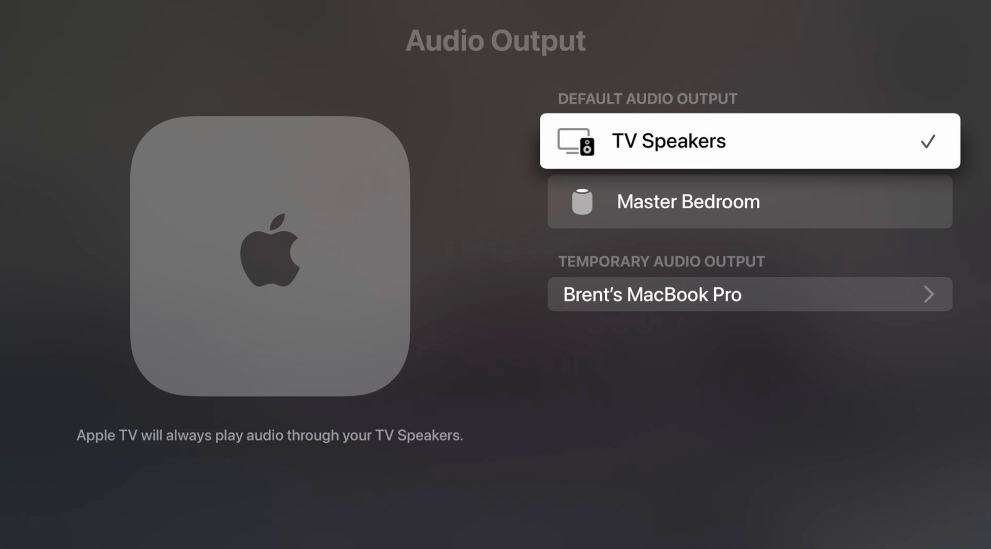 Cài đặt âm thanh trên Apple TV