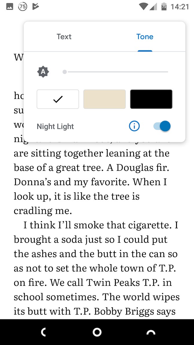 Cài đặt ánh sáng đêm trên Google Books