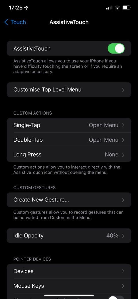 Cài đặt AssistiveTouch trên iPhone