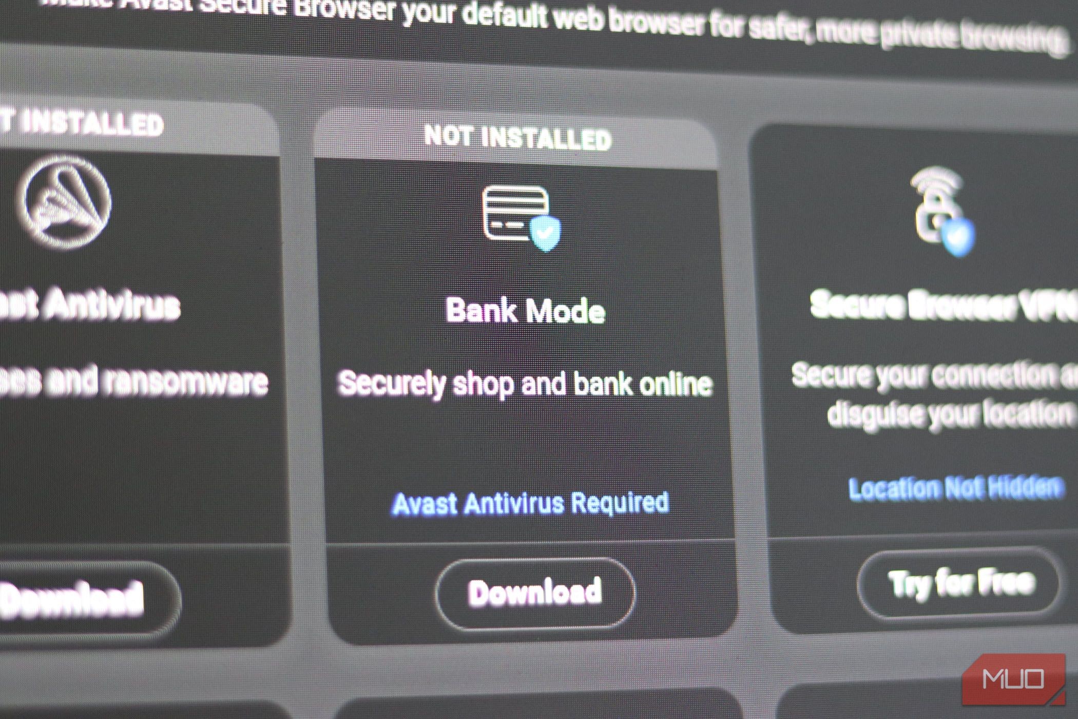 Cài đặt Bank Mode của Avast Secure Browser