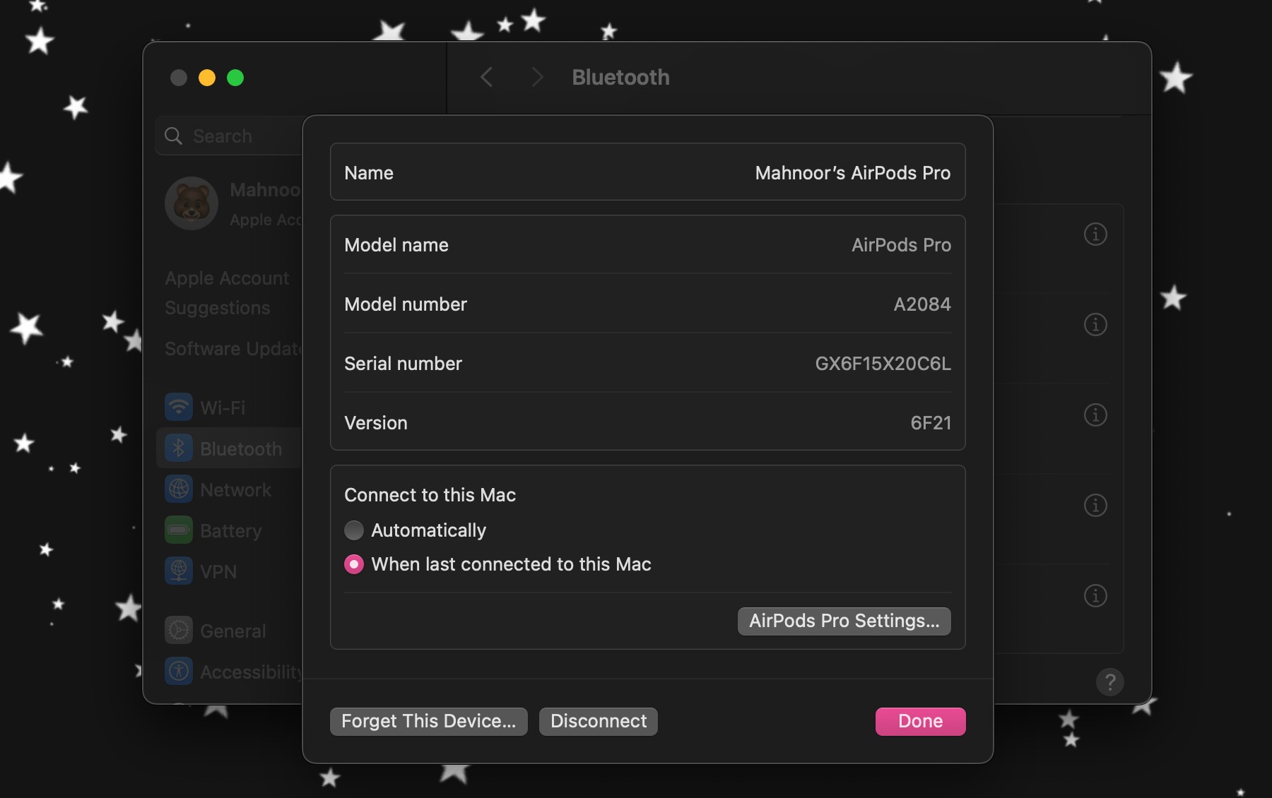 Cài đặt Bluetooth của AirPods trên macOS