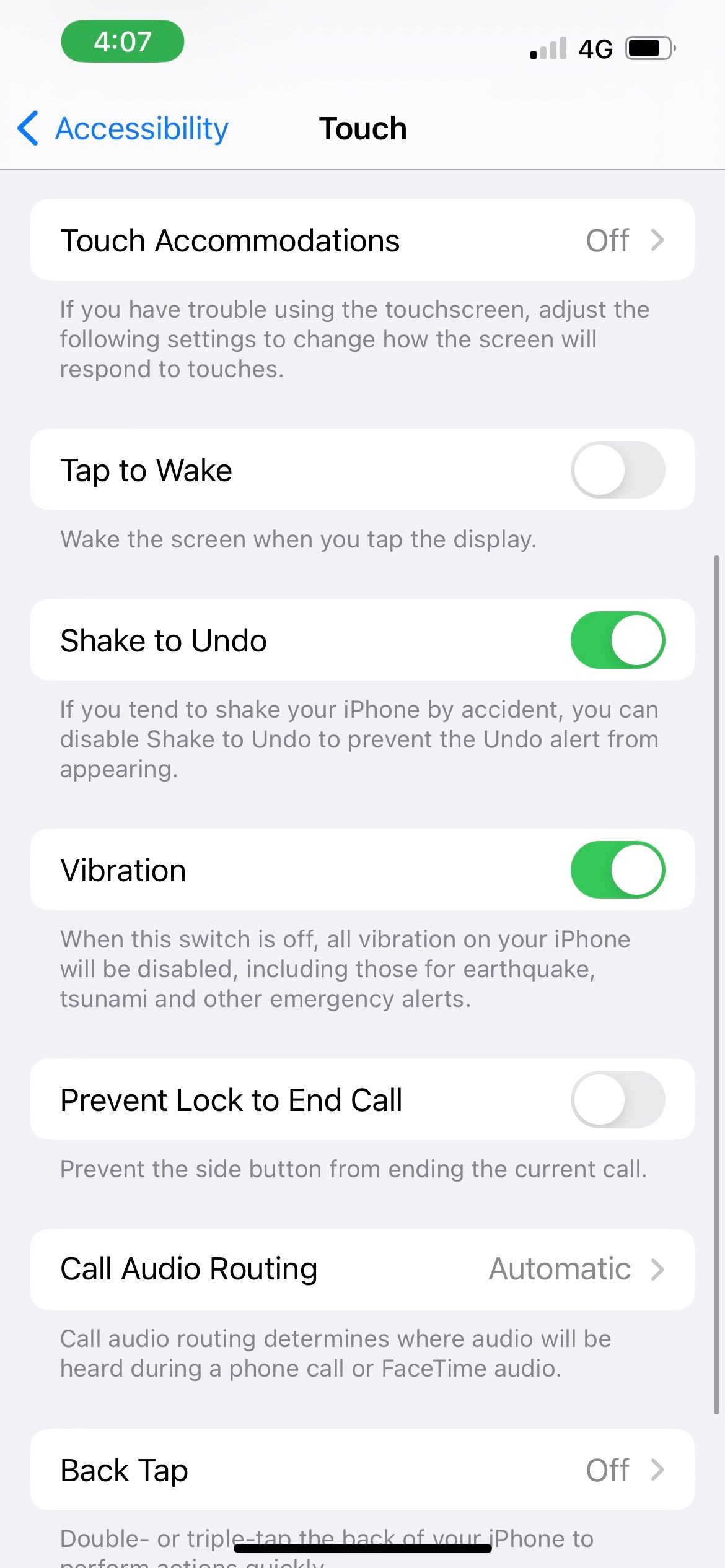 Cài đặt chạm trên iPhone