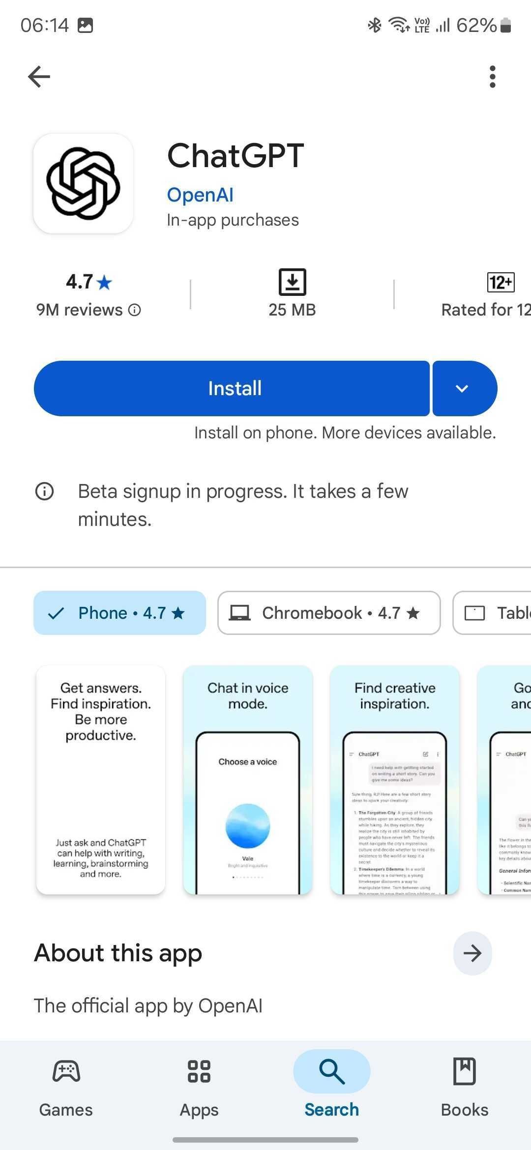 Cài đặt ChatGPT cho Android