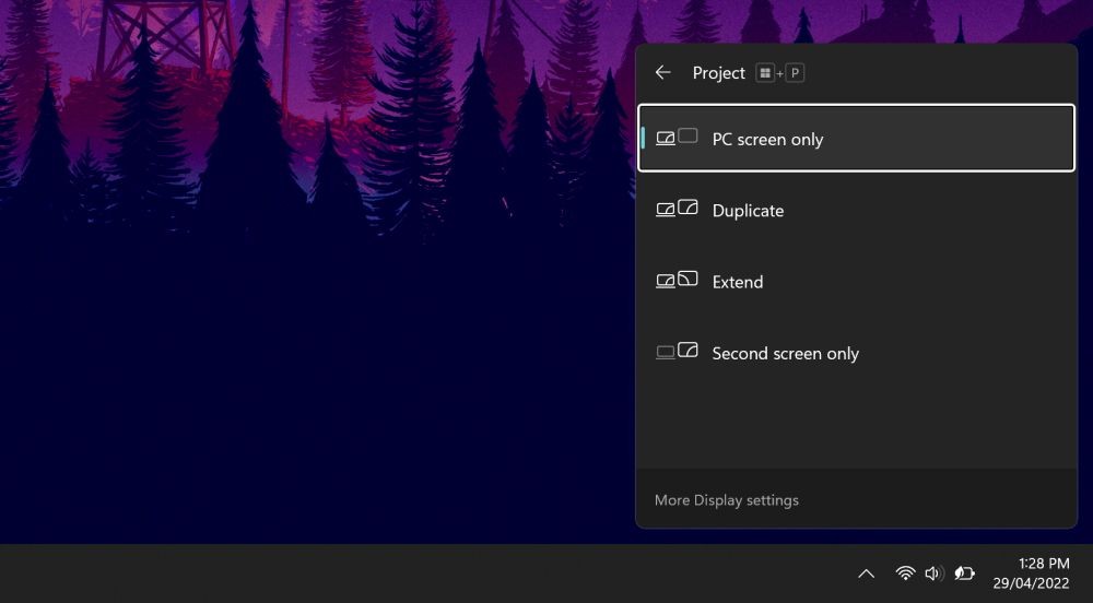 Cài đặt chiếu màn hình Windows 11