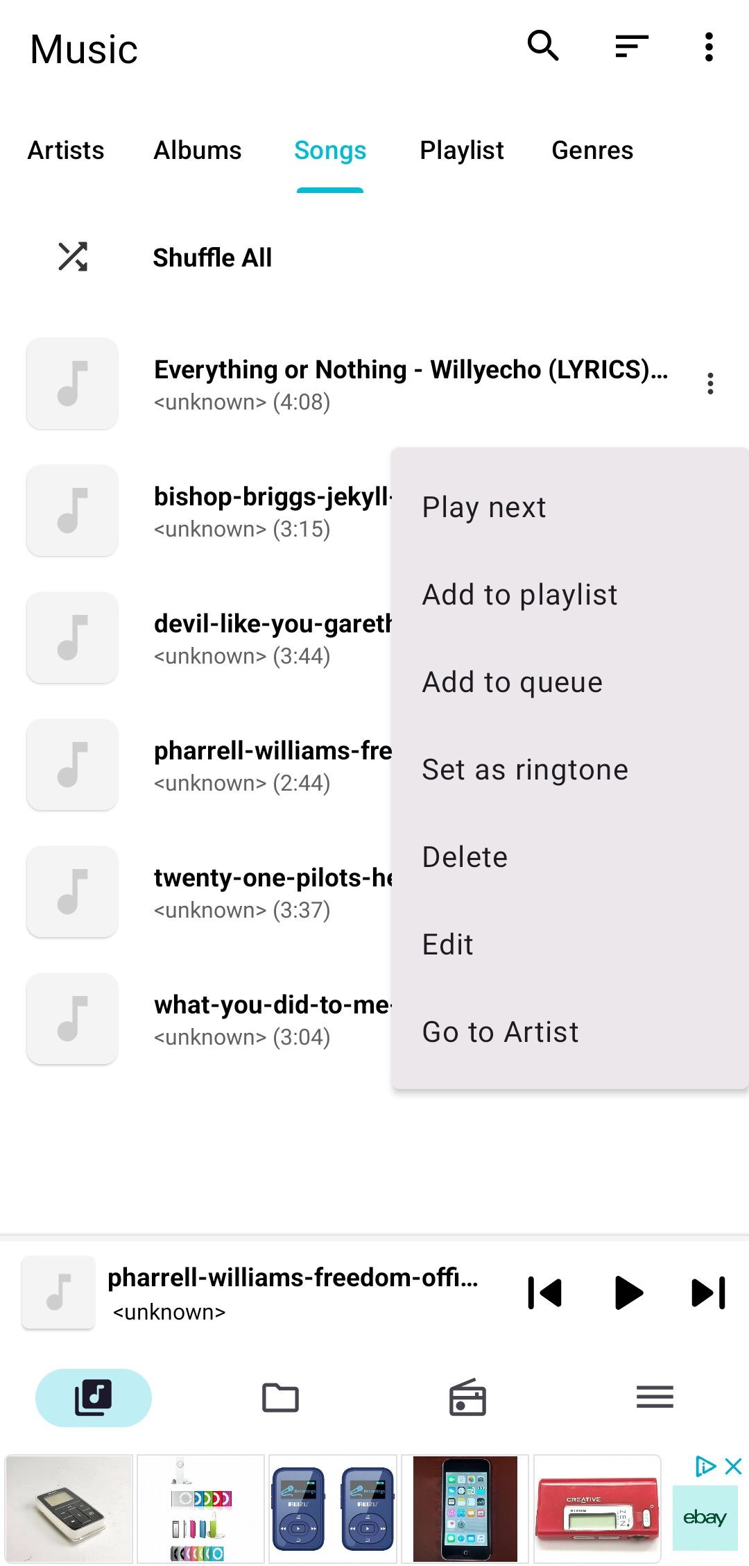Cài đặt danh sách phát trên ứng dụng Pixel Music Player