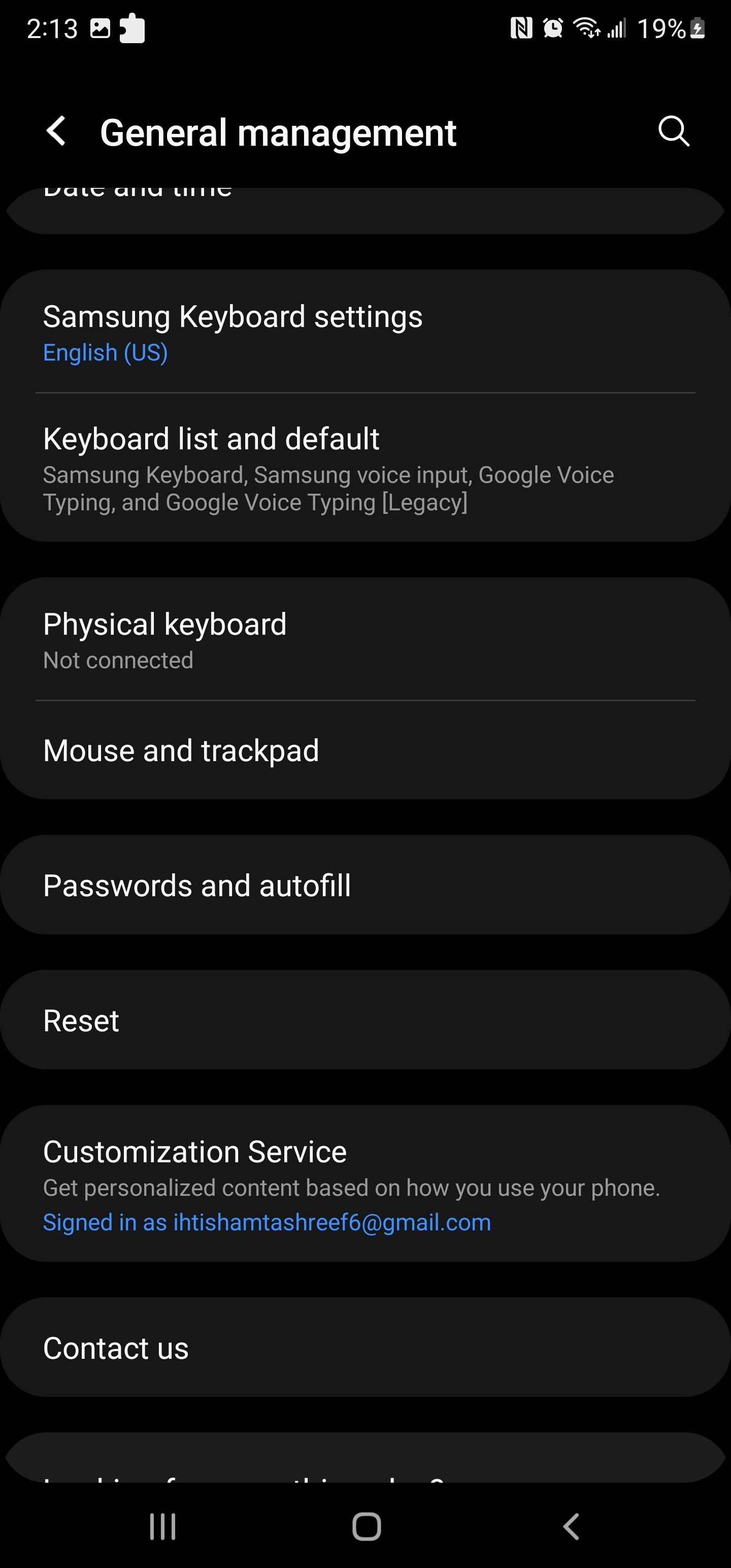 Cài đặt đặt lại trên Android