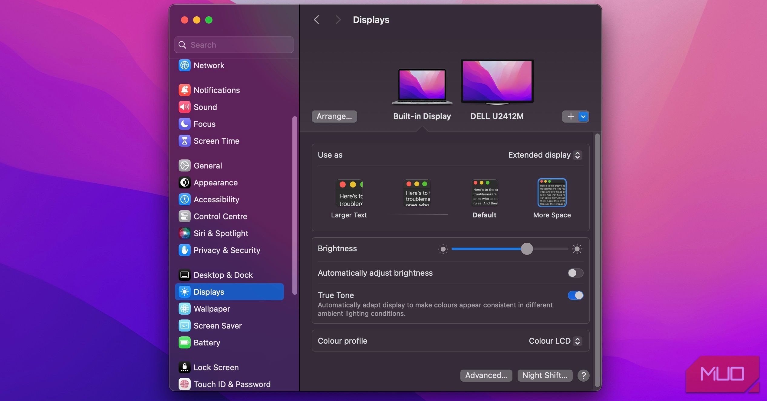 Cài đặt Hiển thị macOS Sonoma