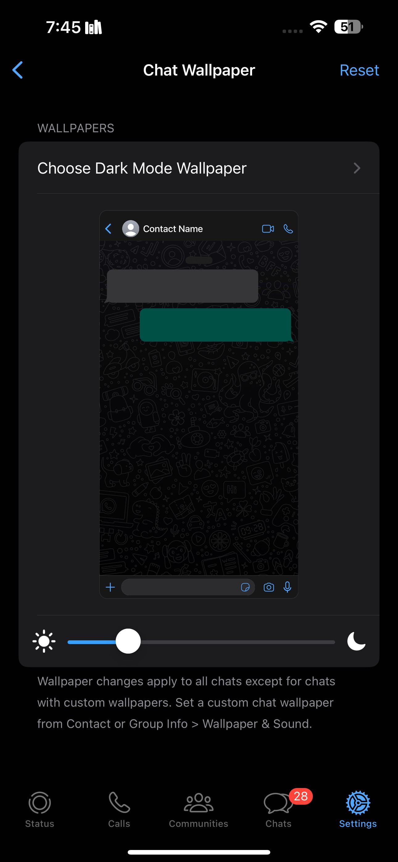 Cài đặt hình nền trò chuyện trên WhatsApp