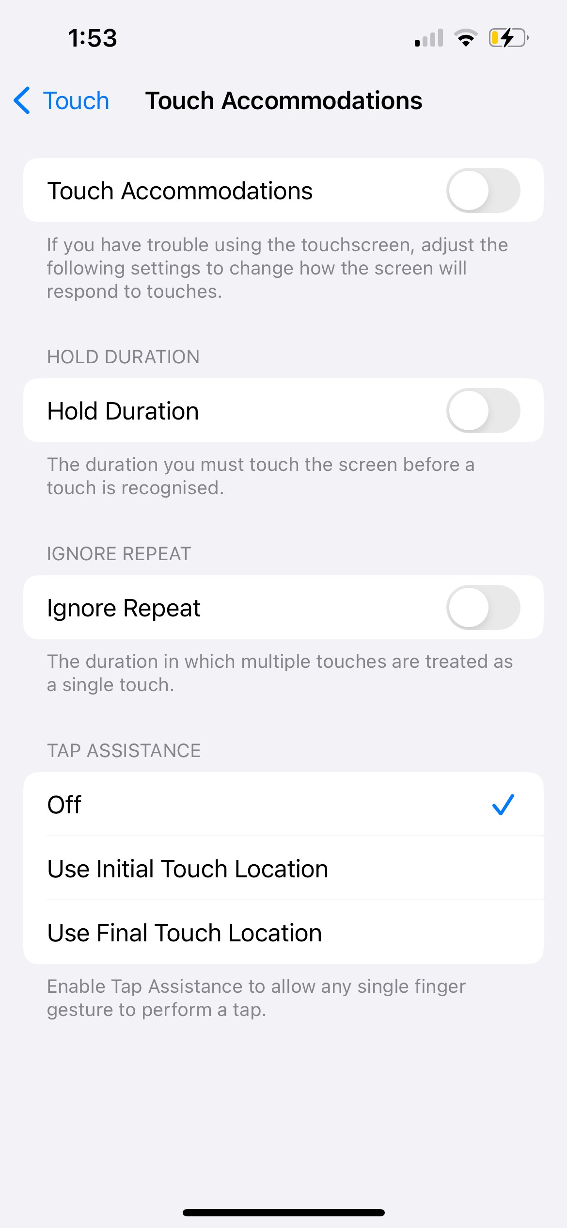 Cài đặt hỗ trợ chạm trên iPhone