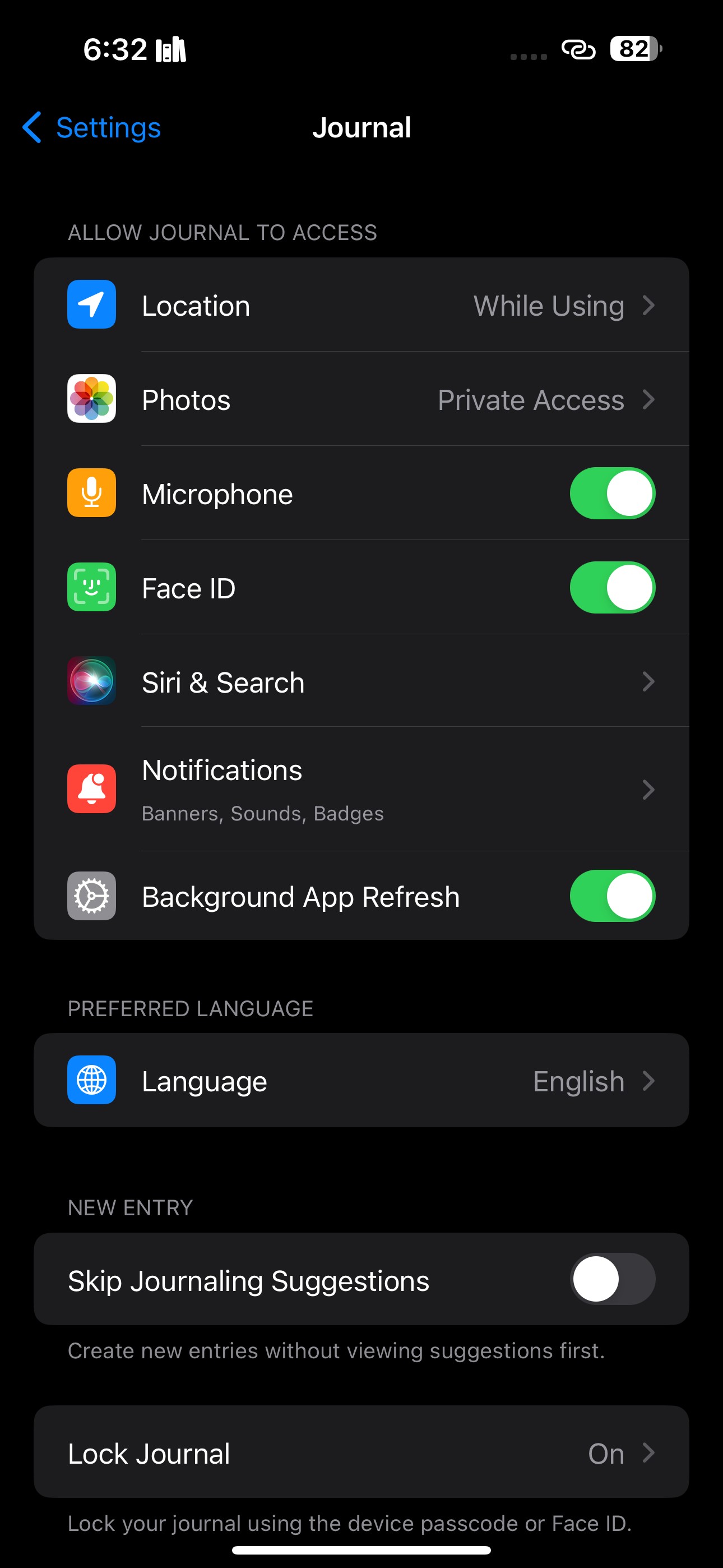 Cài đặt nhật ký trên iPhone