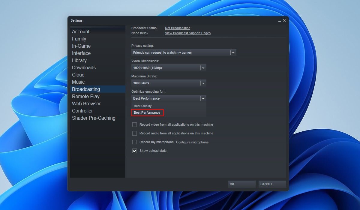 Cài đặt phát trực tiếp trên Steam